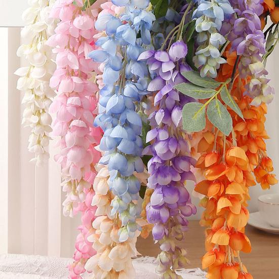 5 Forks Simulated Flower Garland Bright Color Realistic Vines Realistic Wisteria Garland Wedding Bouquet Party Decor