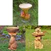 Garden Animal Resin Bird Feeder With Decorative Sculpture For Outdoor Water Features