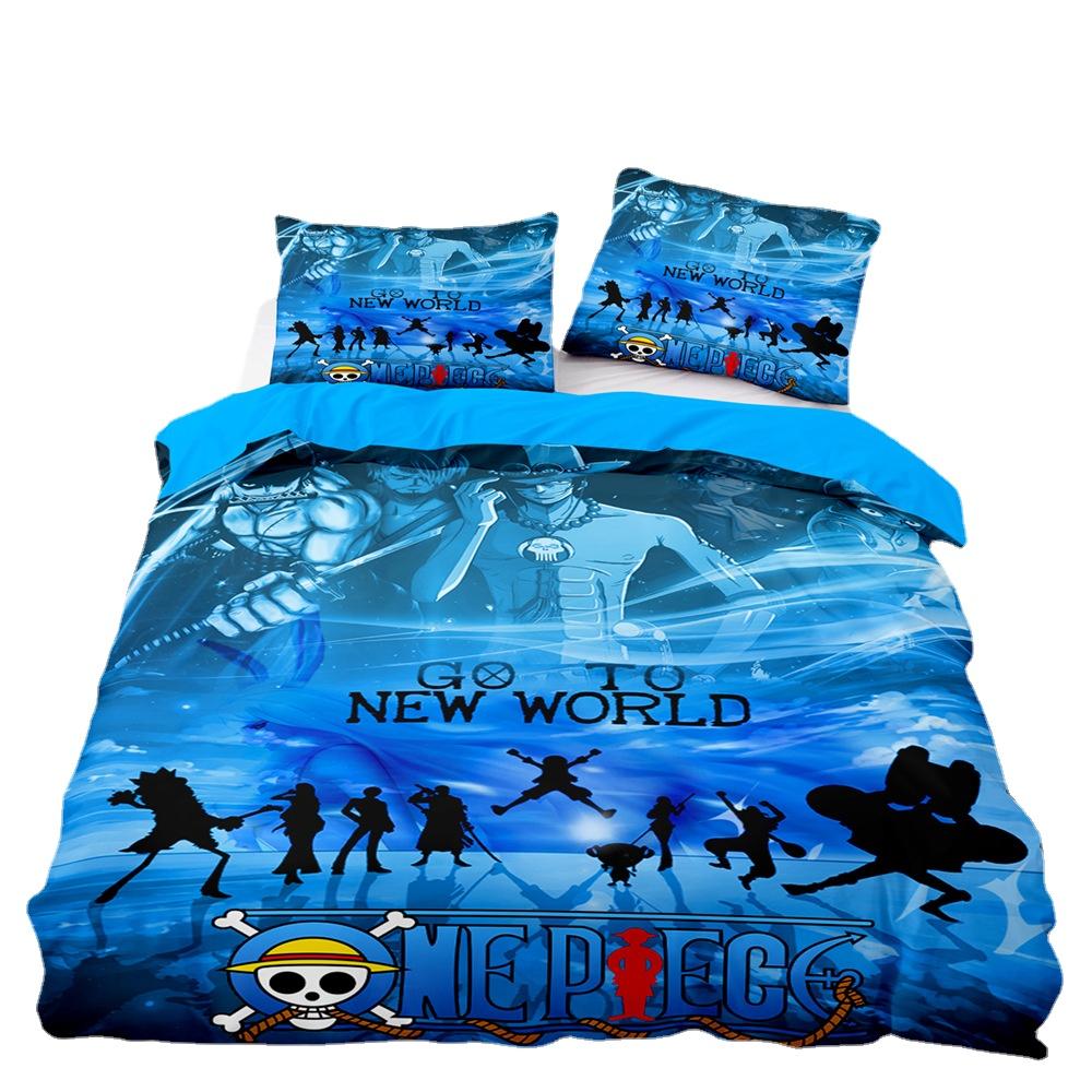 

One Pieces Bedding Set Monkey D.Luffy Duvet Cover 3D Printing Quilt Cover Pillowcase Kids Boys Teenagers Gift 135x200cm-2pcs
