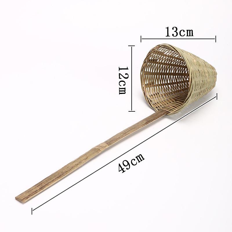 

Bamboo Woven Sieve: Handmade Kitchen Colander & Draining Spoon for Rice, Noodles, & Mala Tang Cooking