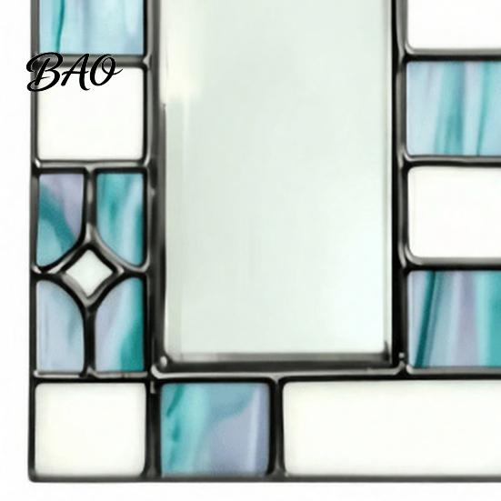 Holiday Commemorative Keepsake Acrylic Photo Frame Light Catcher, Retro Stained Glass Style Hanging Home Soft Furnishing Decor Display with