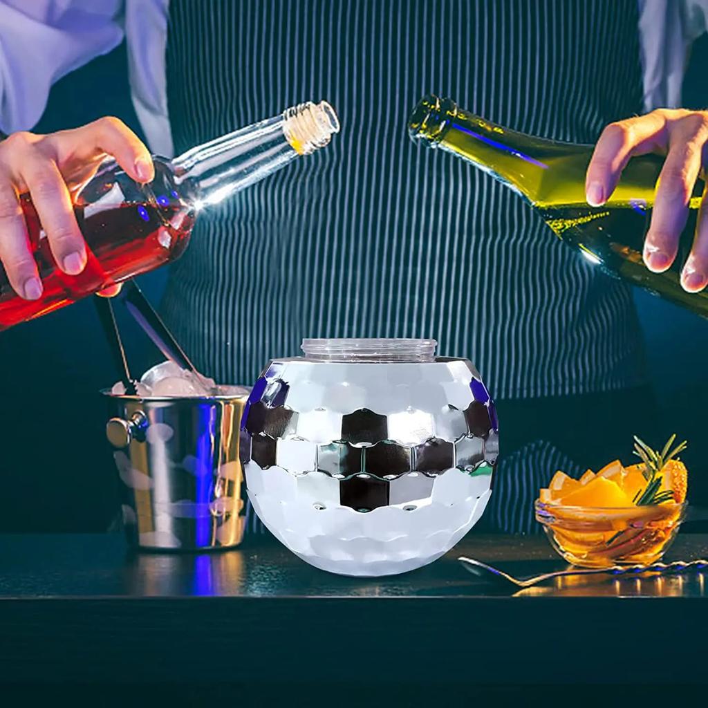 600ml Kreative Discokugel Becher mit Deckel und Strohhalm Becher Cocktailbecher Glitzer Blitzkugel Becher für Party Nachtclub Bar Trinken