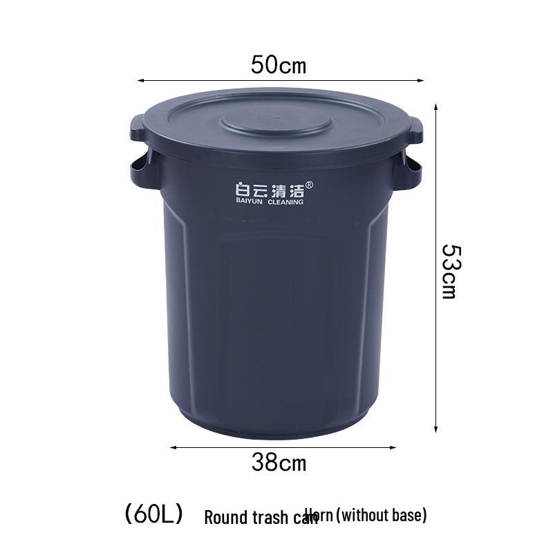 Large Round Wheeled Trash Can with Lid for Outdoor or Kitchen Use