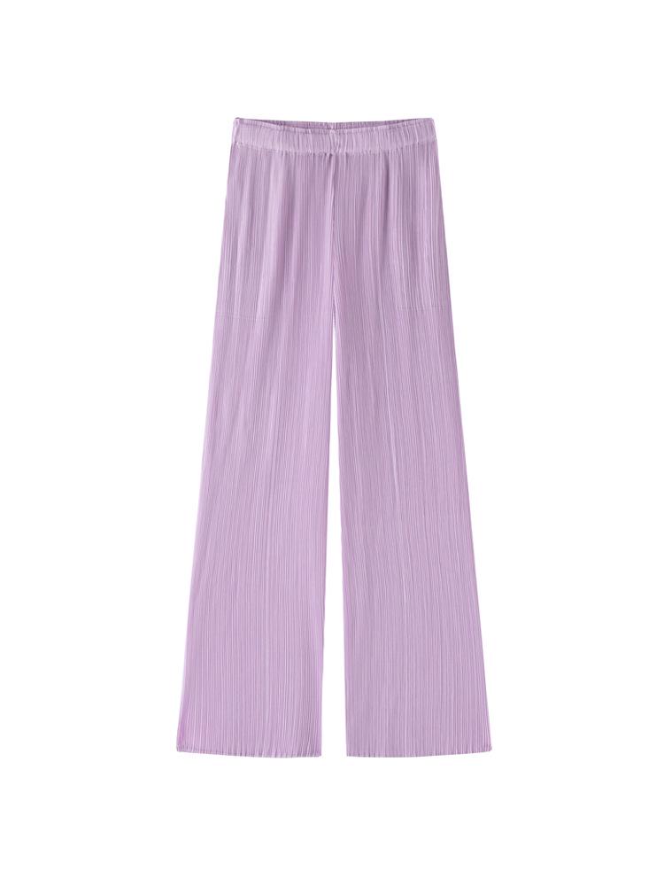 

Miyake-Inspired High-Waisted Pleated Wide-Leg Pants for Spring/Autumn - Women s Casual & Versatile Fashion One Size фіолетовий