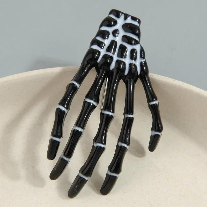 Halloween Skeleton Hands Bone Claw Hair Clip for Women Girls Accessories Plastic Metal Skull Horror Zombie Punk Rock Hairpins
