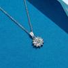 6.5mm Snowflake Halo Round Cut Moissanite Pendant Necklace S925 Sterling Silver For Women