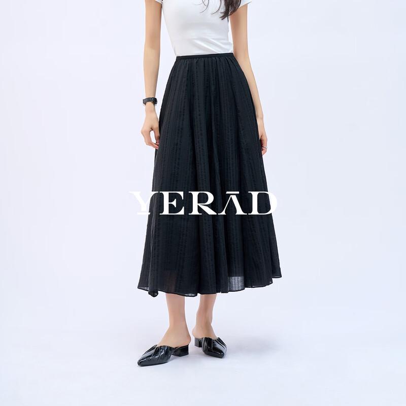 YERAD Women s Lyocell A-line Midi Skirt L