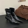 Fashion SUOJIALUN 2025 New Brand Women Short Boots Shoes Fashion Thin High Heel Outdoor Dress Chelsea Pumps Pointed Toe Ankle Boots Shoe