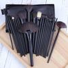 Cute Professional Makeup Brush Set with Eyebrow Pencil & Shaving Brush-Wood Handle Synthetic Hair 24-Piece Face & Eye Tools