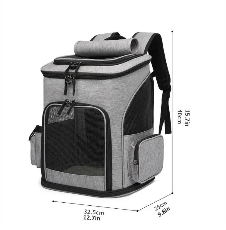 Large Capacity Foldable Expandable Breathable Pet Backpack Carrier Travel Bag for Cats and Dogs