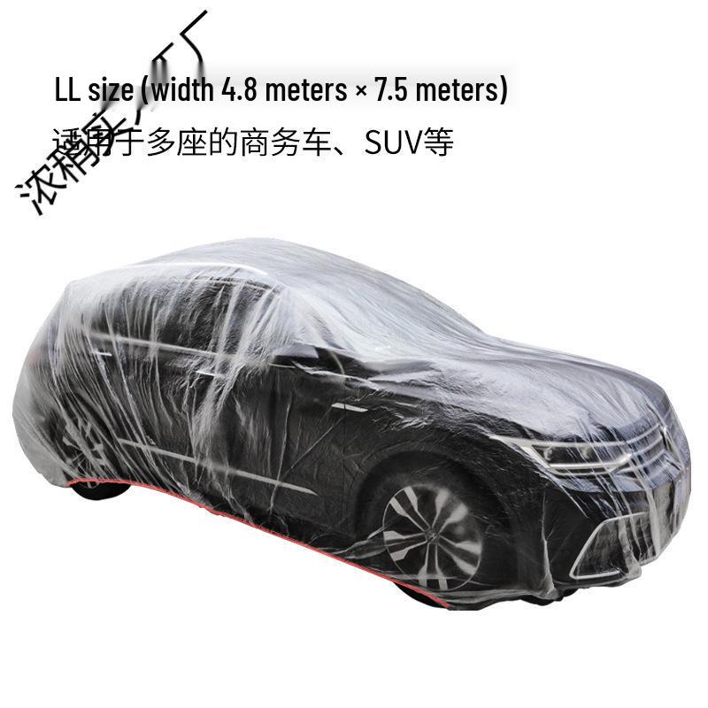 Universal Disposable Car Cover - Sun, Rain & Dust Protection, Transparent Full Plastic Cover