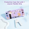 1 Piece Orange Cat and Flower Protective Case with 1 Gamepad Grip for Switch NS/Oled, Drop and Scratch Resistant