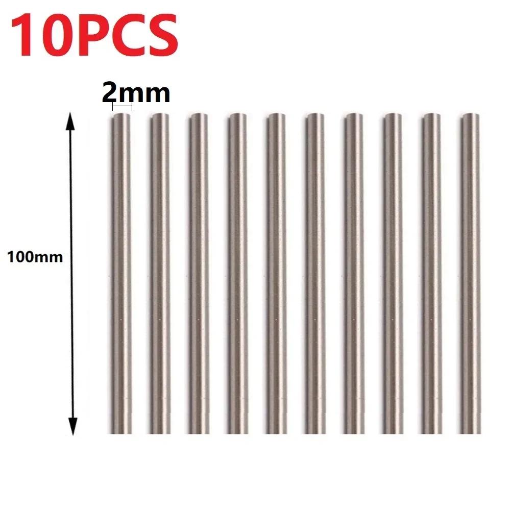 10 Stück Schnellarbeitsstahl Vollrundstange Drehbankstange 1mm-4mm Welle DIY Bastelwerkzeug Linearwelle 100mm Schnitzwerkzeug Teile Silber