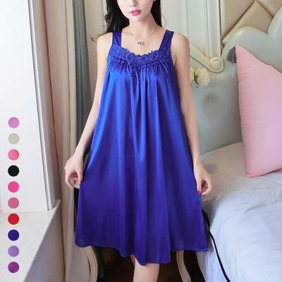 Seksowne kobiety lodowy jedwab sukienka wieczorowa damska letnia luźna bielizna nocna