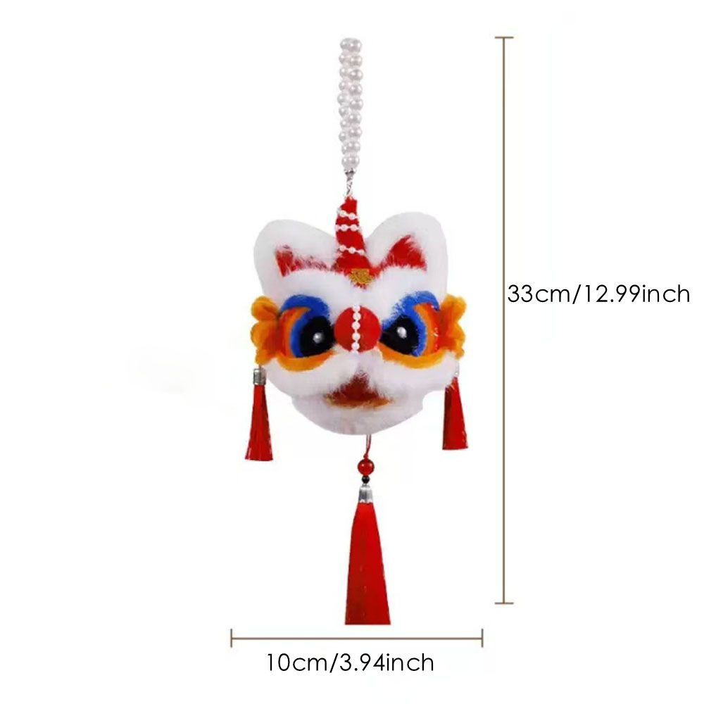 Handmade Handheld Lion Lantern Personality Red Color Glowing Lion Dance Lantern Decoration Hanging Lion Ornaments Purple Color