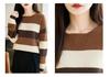 Color-Block Round Neck Knitwear: Soft, Versatile, and Comfortable for Women - Ideal for Spring and Autumn