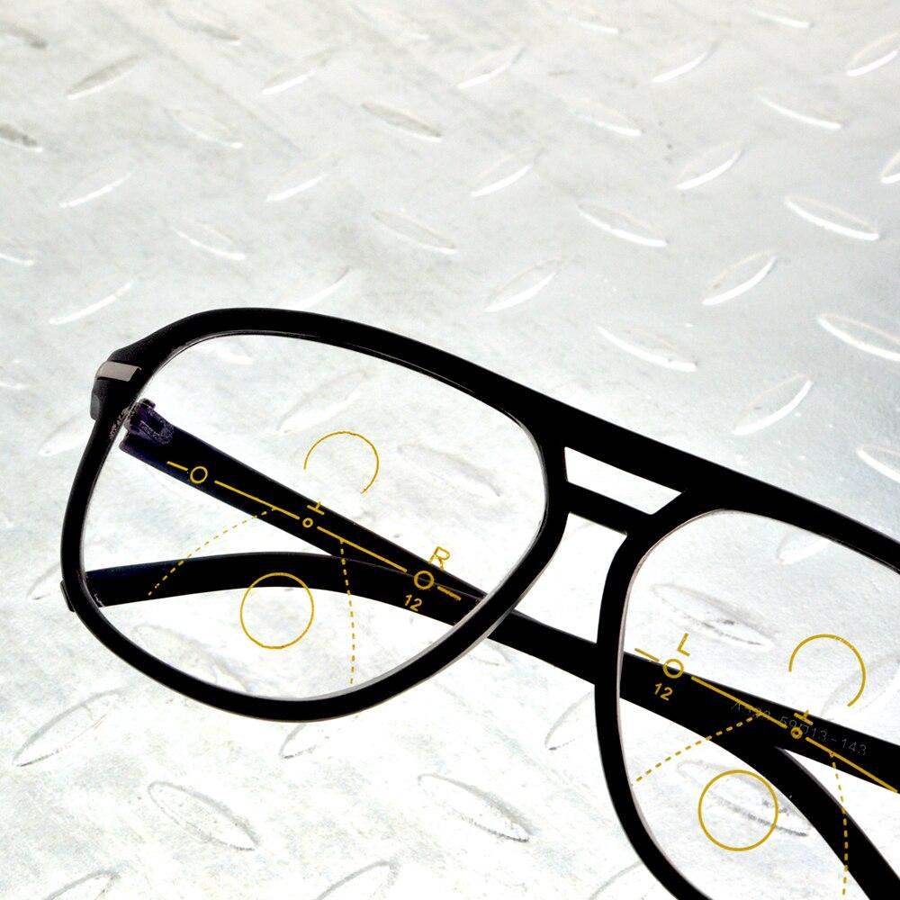 Handgefertigte TR90-Lesebrille mit Doppelsteg, Pilotenbrille, übergroße Gleitsichtbrille, Mehrschichtbeschichtung, +0,75 bis +4, Nah- und Fernsicht