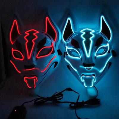 10 Farben Fuchs Vollgesichtsmaske Neonlichter Halloween Party Led Lampenschirm Dunkel leuchtende Cosplay Maske