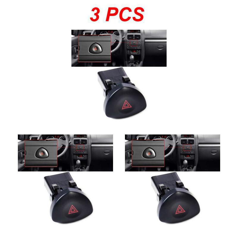 1/3/5PCS Emergency Hazard Flasher Warning Light Switch Warning Durable Warning Switch Button Universal Witch Button