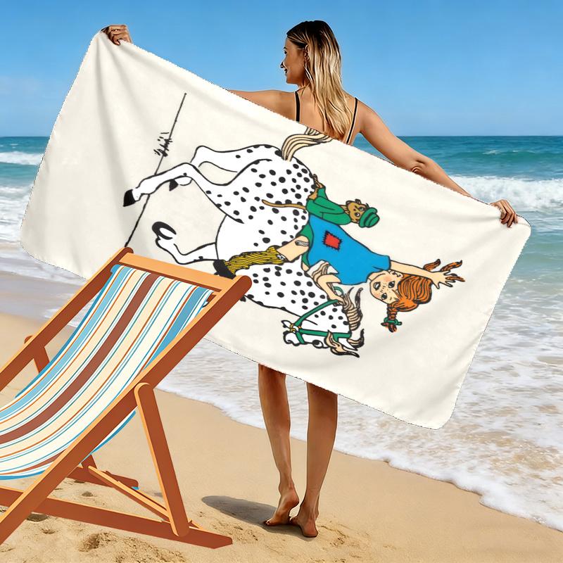 Pippi Handtuch, Großes Weiches Schnelltrocknendes Handtuch für Strand Camping Schwimmen