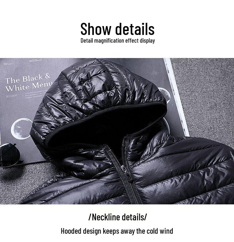 Men's 2023 Lightweight Hooded Cotton Jacket, Warm Winter Outerwear