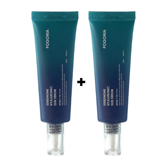 POGONIA Idebenon Hyaluronsäure Sonnen-Serum LSF50+ PA++++ 50ml – Feuchtigkeitsspendendes Anti-Aging Sonnenschutz-Serum