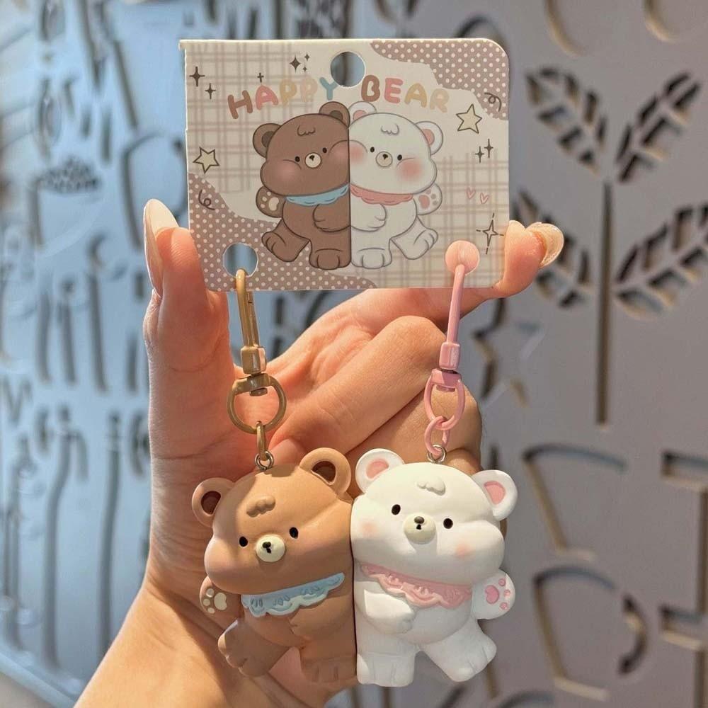 2 Stück Harz Paar Schlüsselanhänger Zink Zinklegierung Rucksack Schlüsselring Lustige Magnetische Tieranhänger Freunde