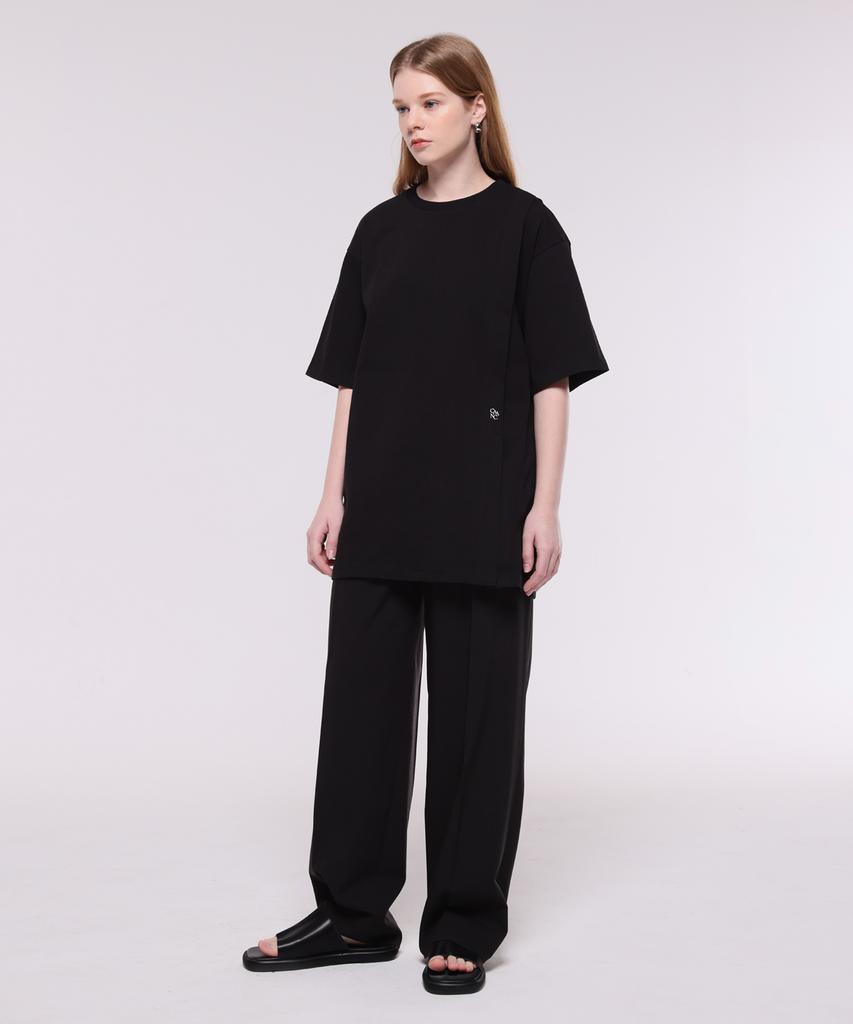 Kankeu Side Slit T-Shirt - Black