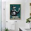 New Creative English Handwashing Slogan Canvas Poster Bathroom Toilet Wall Decoration Drawing Core Inner Frame Hanging Pictures