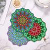 4 Pcs Wooden Diamond Painting Coasters Round Diamond Painting Placemats for Beginners Adults Art Craft Supplies for Table Decor