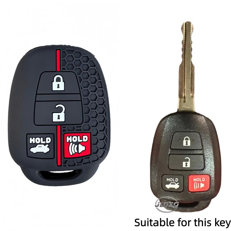 

4 Button Silicone Car Key Case Cover for Toyota Prius RAV4 Camry Corolla 2014 2015 2016 2017 Shell Fob Bag Protector Accessories чёрный