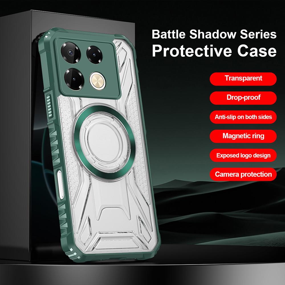 KEYSION Transparent Magnetic Case for Redmi Note 13 Pro 4G 13 Pro+5G Shockproof Phone Back Cover for Xiaomi POCO X6 5G M6 Pro 4G