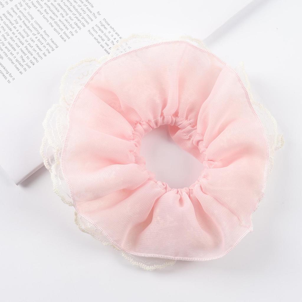 Lazy Style Korean Sweet High Elasticity Hair Tie for Girls - Large Intestine Hair Rope & Flower Rubber Band Accessory