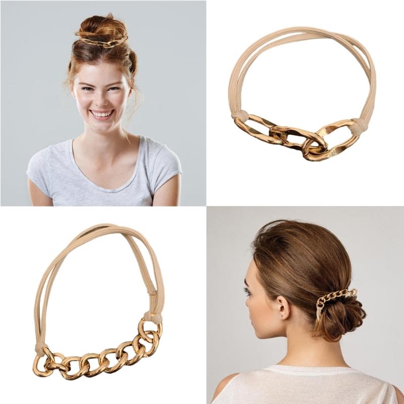 Elastische Metall-Haarbänder Stilvoller Pferdeschwanzhalter Mode Haaraccessoires Haarschmuck für Verschiedene Frisuren und Anlässe