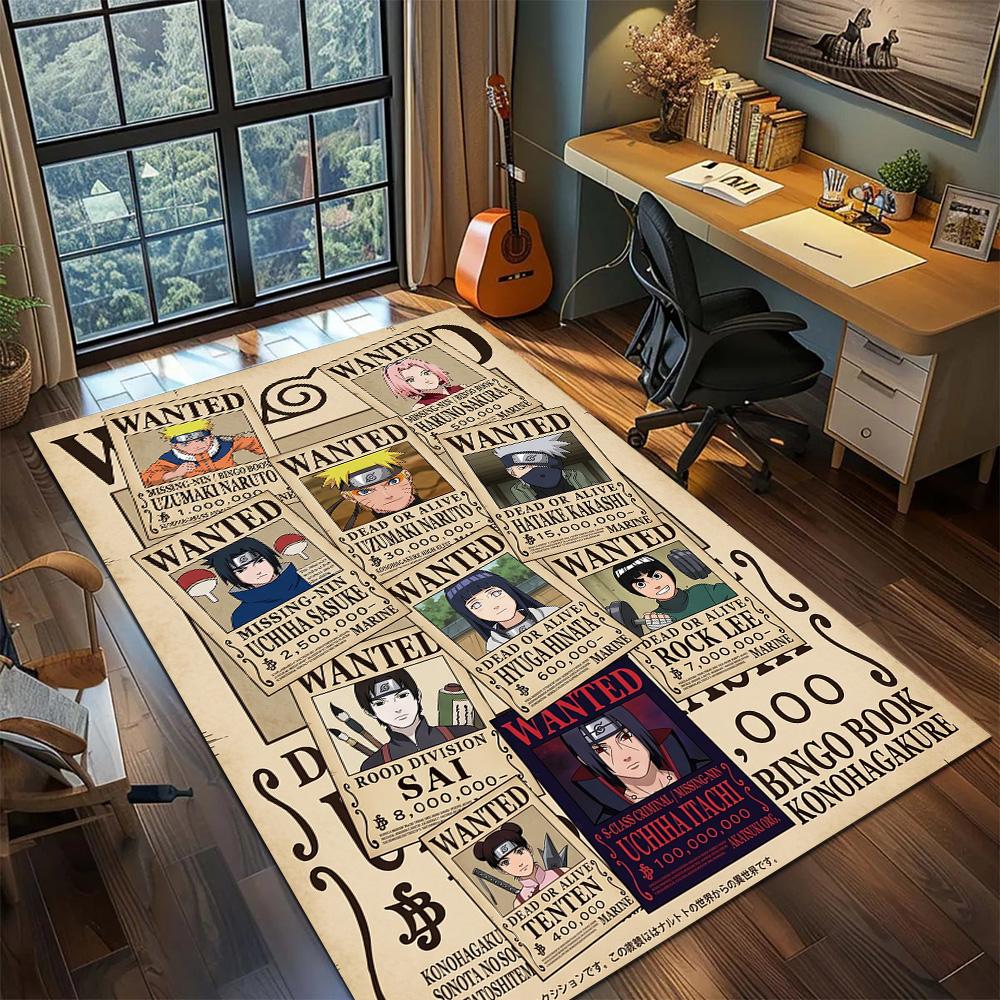Naruto  Carpet Floor Mat Large Area Non Slip Washable Gamer Bedroom Home Room Decor YUN6512
