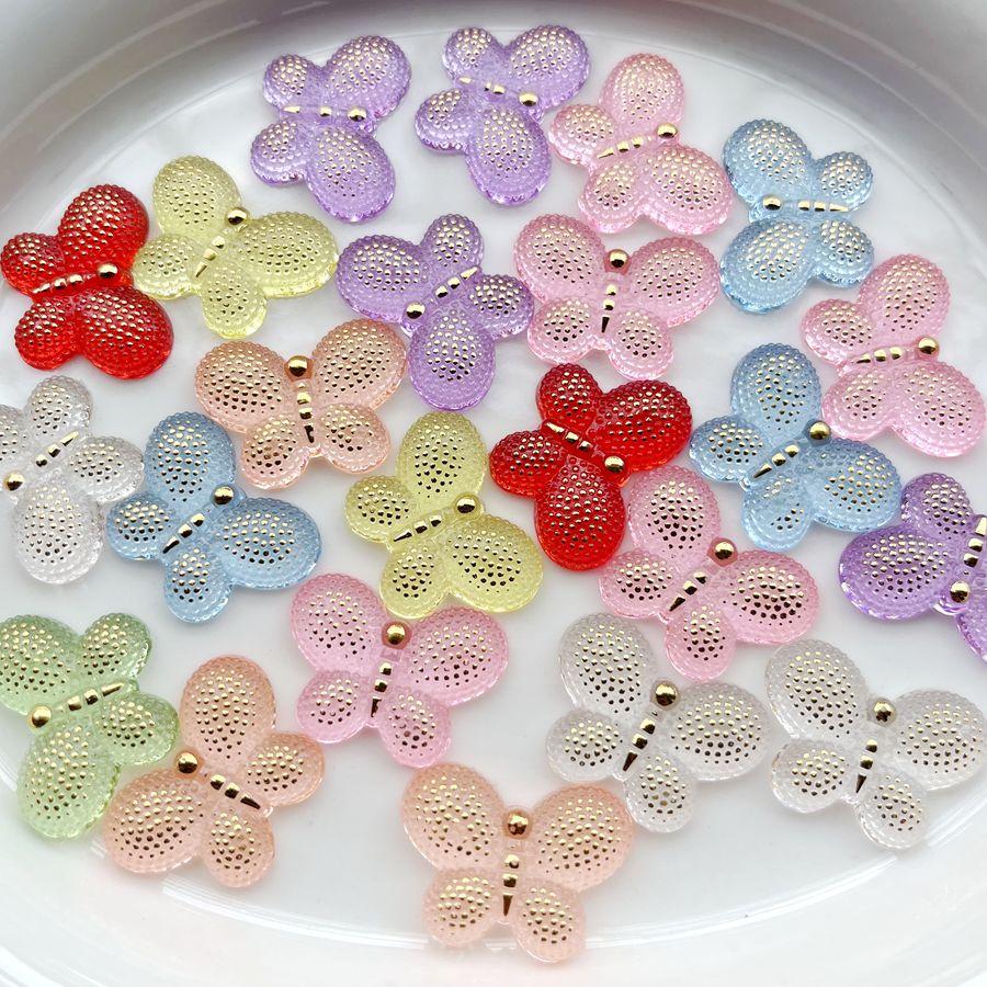 20pcs 18mm * 25mm color 3D butterfly rhinestone DIY jewelry production, wedding hair accessories, decorative accessories
