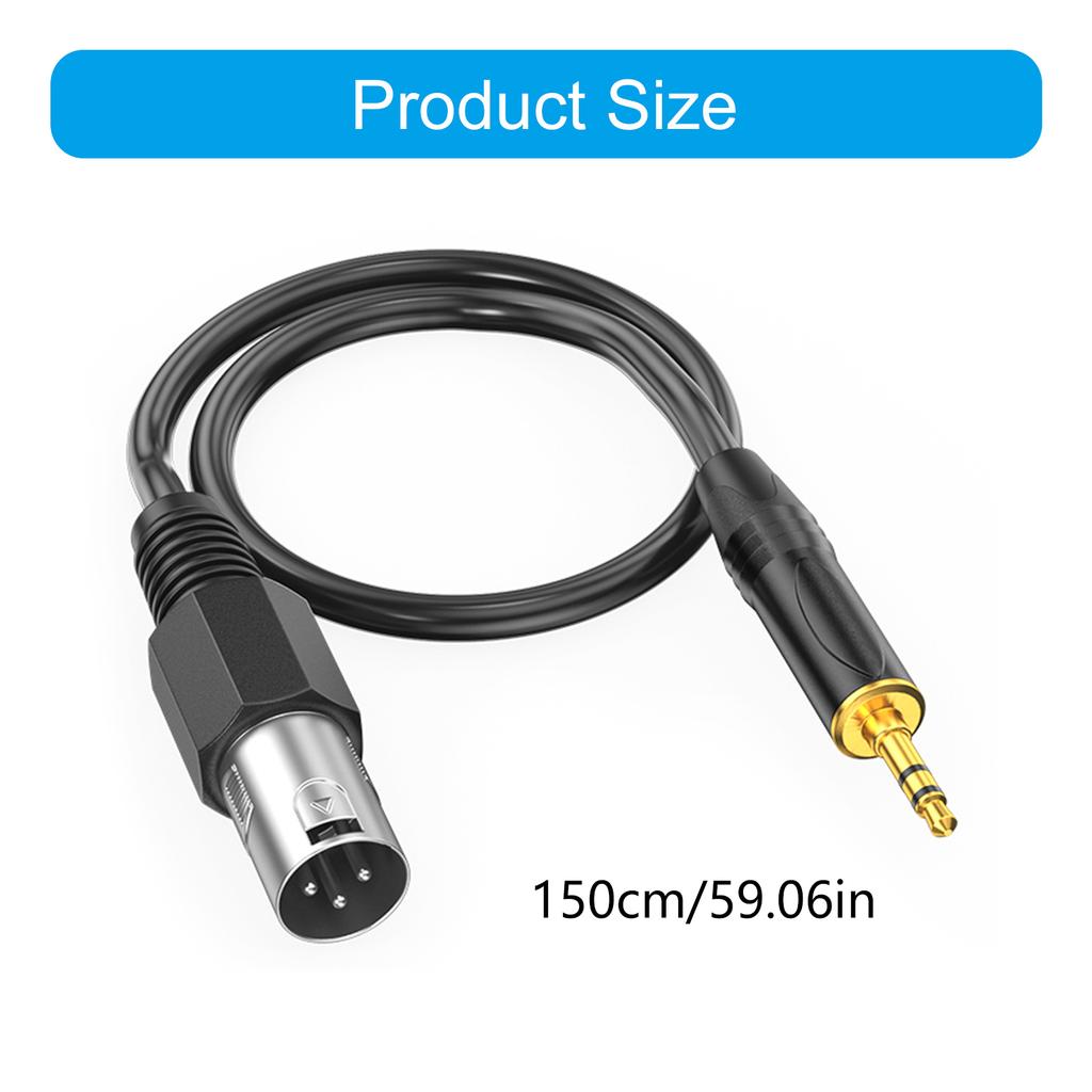 Heavy Duty 3.5mm Male To XLRs Balanced Sound Cable With Metal Shell For Phantoms Power Microphones