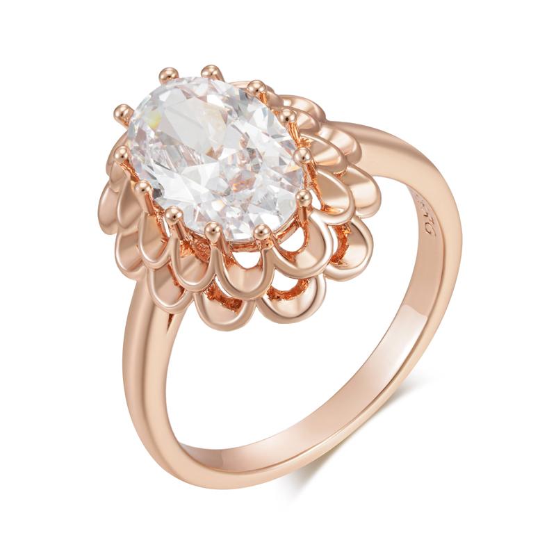 

Classic Big Oval Natural Zircon Ring For Women Fashion Rose Gold Color Crystal Flower Daily Vintage Jewelry 11