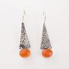 Natural Carnelian Gemstone 925 Sterling Silver Jewelry Handcrafted Earrings 1.9" EE-165-22