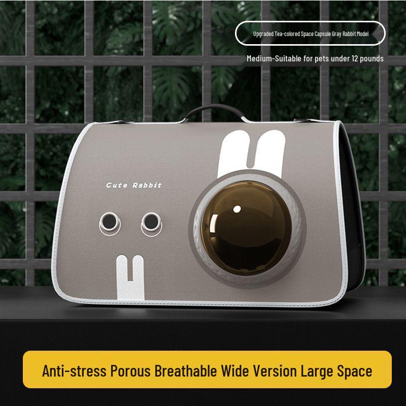 Portable Pet Carrier: Breathable Space Capsule Crossbody Backpack for Cats and Dogs