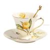 European Style Lemon Pattern Cups, Tea Cup Saucers Steak Plate Bowl Plate Dinnerware, Cute Coffee Mug Afternoon Tea Tableware