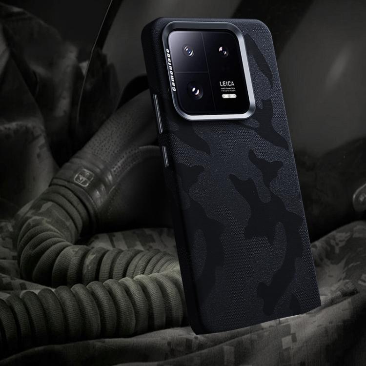 Camouflage Full Coverage Magnetic Shockproof Phone Case For Xiaomi 14 Pro, PC Metal Frame Protective Cover