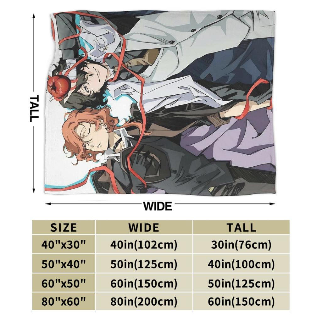Dazai Bungo Stray Dogs Blanket Super Soft Print Plush Bedding Throws For Kids Adult Couch Bed Flannel Bedspread Bed Cover