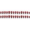 Set of 30 Wine Red Minimalist Press-On Nails - Elegant Solid Color Nail Art Patches