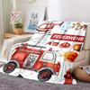 Feuerwehr-Thema Bedruckte Decke - Perfekt für Sofa, Bett, Reisen & Outdoor-Nutzung | Maschinenwaschbar, Gemütlich & Langlebig.