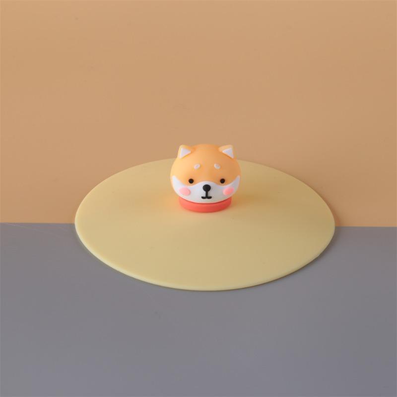 Tasse Silikon-Becherdeckel Universeller Frühstücksbecherdeckel Lebensmittelgeeigneter Deckel Niedliches Cartoon-Design