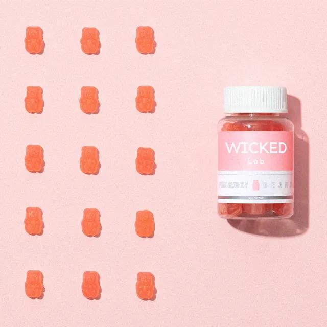 [Including Pingu Keyring] Wicked Lab Pink Gummy Bear Inner Beauty Routine Set (120 Gummies)