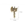 Punk Brass Dragon Head Axe Keychain Lucky Charm Car Key Ring Handmade Rope Vintage Gift For Men Women