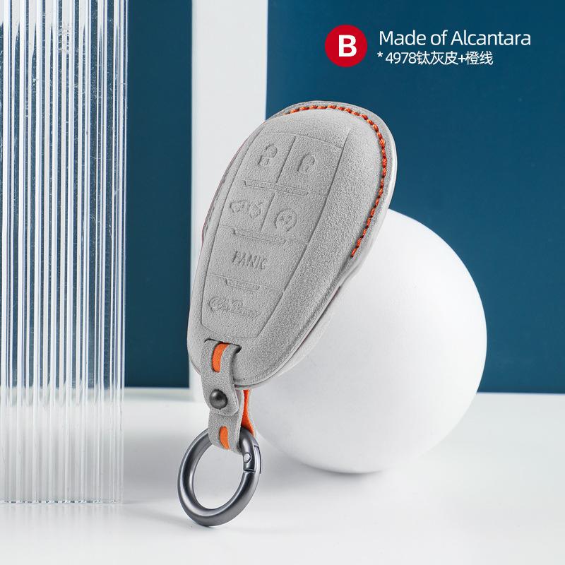 Alcantara Suede Car Key Case Cover Shell For Alfa Romeo Giulia Stelvio Mito Giulietta Brera 4C 159 Gta 147 156 Mito 166 Gt Jtd