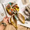 Luxus Design Druck Seide Quadratisches Tuch Für Frau Weiches Satin Haarband Nackenbinde Kopf Hijab Stirnband Foulard Taschenbänder Geschenk Büro